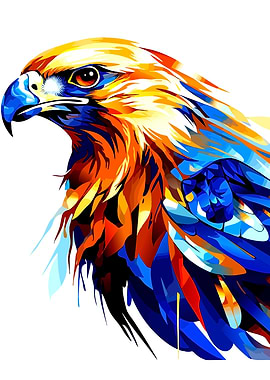 Colorful Pop Art Eagle Portrait