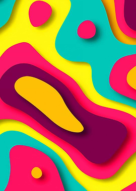 Vibrant Abstract Paper Cutout Layers