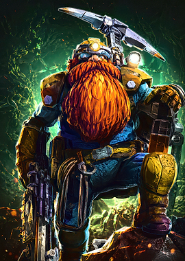 Deep Rock Galactic Space Dwarf Miner