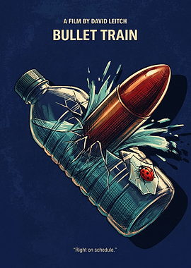 Bullet Train Movie Action Thriller Retro Art