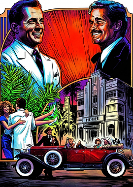 Vintage Miami Vice Style Art Poster