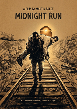 Midnight Run Movie Action Comedy Vintage Art