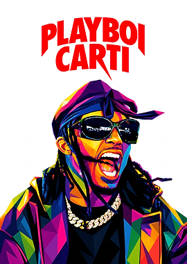 Playboi Carti Geometric Pop Art Portrait