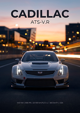 Cadillac ATS-V.R Racing Car Poster