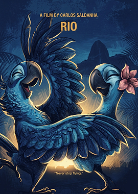 Rio Movie Animation Adventure Retro Poster