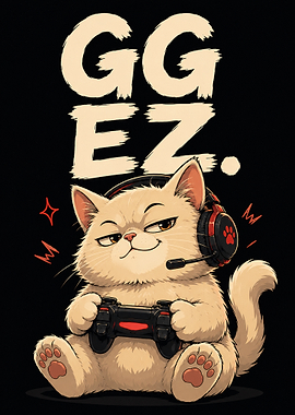 Gamer Cat Saying GG EZ