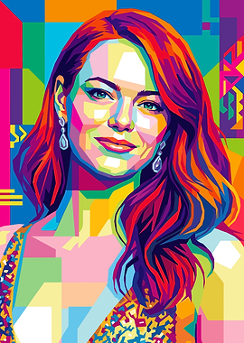 Emma Stone Pop Art Portrait