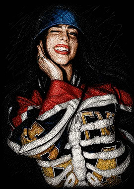 Scribble Art Portrait of Billie Eilish