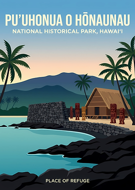 Pu'uhonua o Hōnaunau National Historical Park Poster