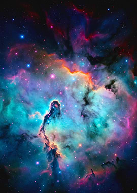 Vibrant Colorful Deep Space Nebula