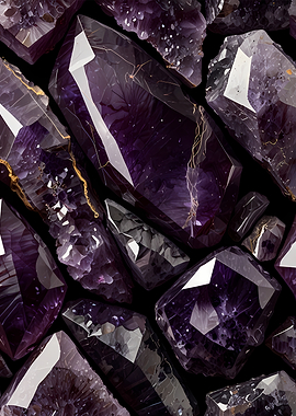 Deep Purple Amethyst Crystal Cluster