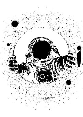 Astronaut Reaching Out in Space
