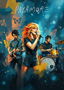 Paramore Band Performance Art Poster