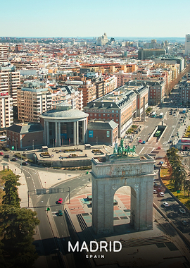 Aerial View of Madrid Spain
