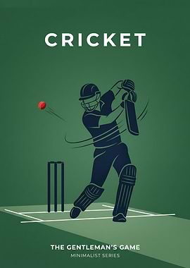 Minimalist Cricket Sport Poster