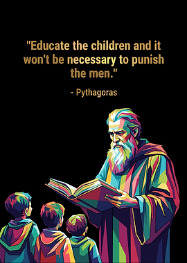 Pythagoras Educational Quote Pop Art