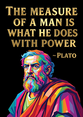 Plato Pop Art Inspirational Quote Poster
