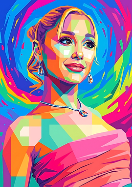 Ariana Grande Pop Art Portrait