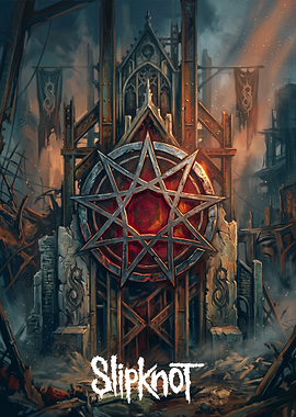 Slipknot Nonagram Gothic Ruin Poster