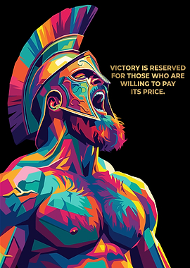 Colorful Spartan Warrior Pop Art
