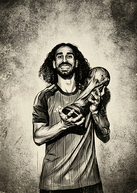 Marc Cucurella Holding World Cup Trophy