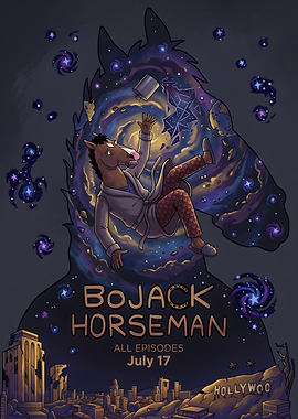BoJack Horseman Space Silhouette Poster