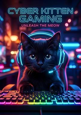 Cyber Kitten Gaming Setup
