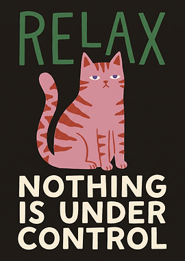Relax Nothing Is Under Control Cat Poster