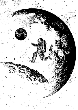 Astronaut Running on the Moon
