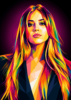 Colorful Geometric Portrait of Woman