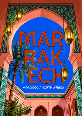 Marrakech Morocco Travel Poster