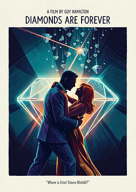 Diamonds Are Forever Movie 007 Spy Action Art