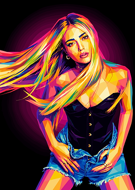 Colorful Geometric Pop Art Portrait ana mena