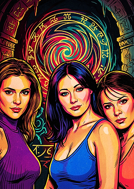Charmed Sisters Pop Art Poster