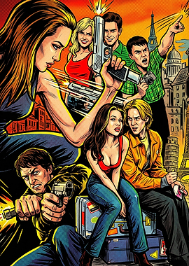 Action Movie Comic Book Style Illustration