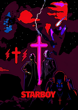 Daft Punk and The Weeknd Starboy Poster