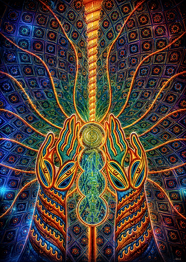 Psychedelic Spiritual Hands Energy Art