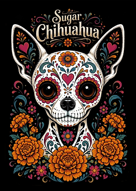 Sugar Skull Chihuahua Day of the Dead