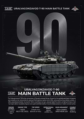 dark Uralvagonzavod T-90 Main Battle Tank Poster