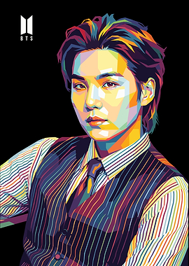Suga BTS Pop Art Portrait