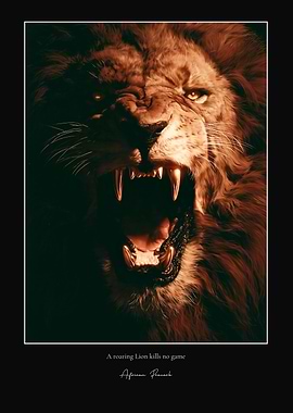 Roaring Lion African Proverb Poster