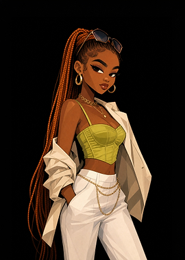 Stylish Woman with Braided Hair