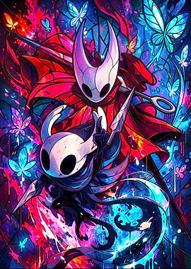 Hollow Knight and Hornet Stained Glass