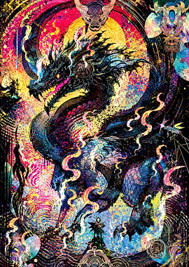 Psychedelic Dragon Fantasy Art