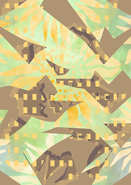 Abstract Geometric Floral Pattern