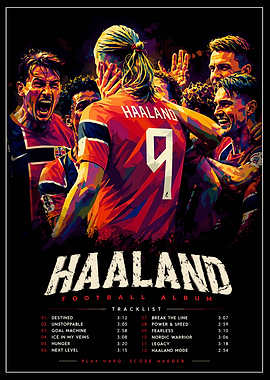 Erling Haaland Football Album Poster