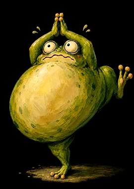 Funny Yoga Frog Balancing