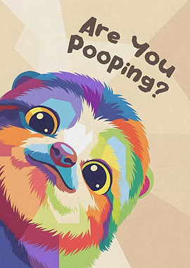 Colorful Pop Art Sloth Poster
