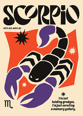 Scorpio Zodiac Sign Retro Poster