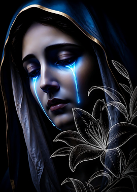 Weeping Virgin Mary with Glowing Tears